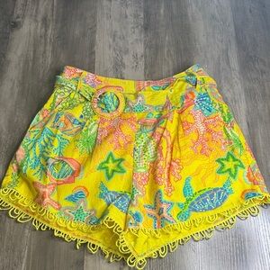 Vibrant Yellow High Waist Women's Shorts